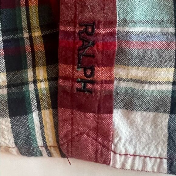 Ralph Ralph Lauren RED Button Down Shirt Women’s Medium Plaid - Picture 9 of 9